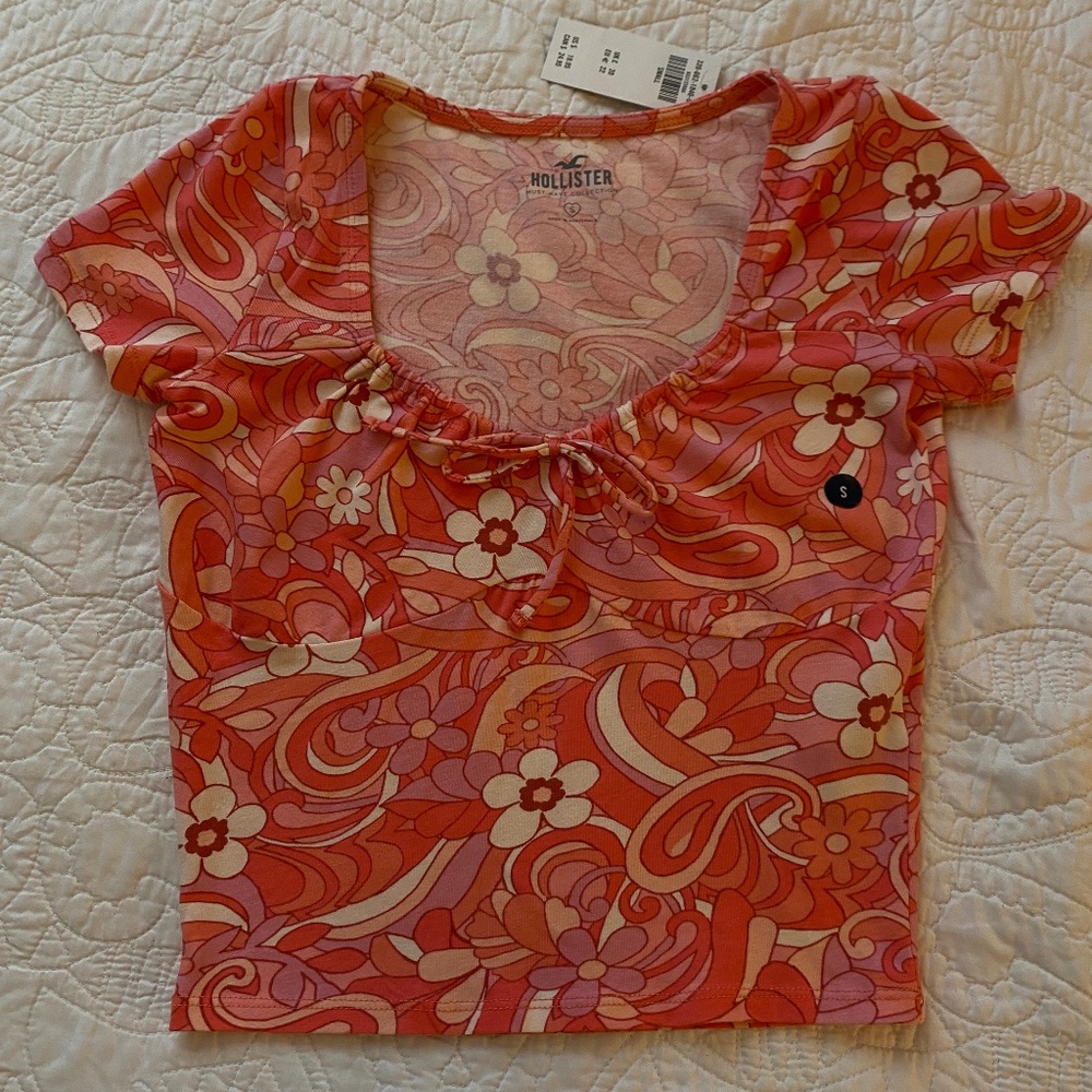 S Hollister 70s Floral Print Top W Tags